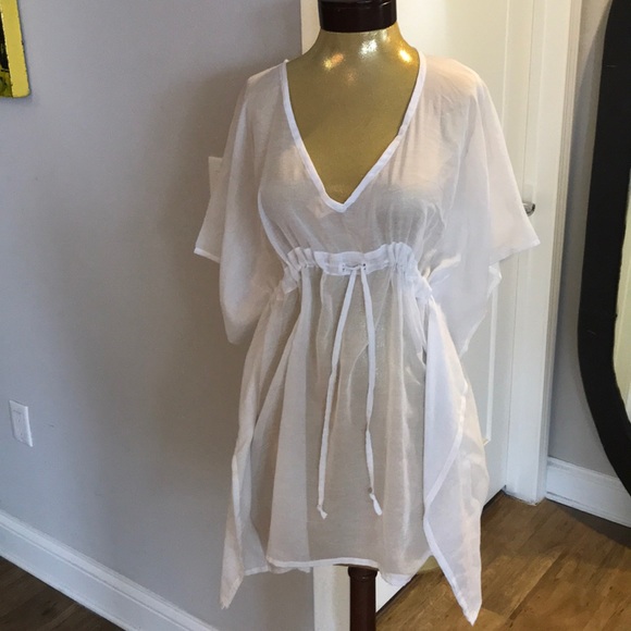 Echo Other - White sheer swim coverup dress